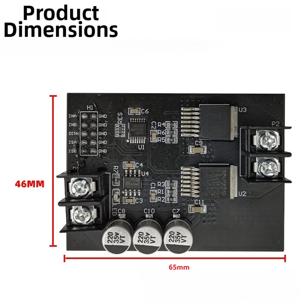 H-Bridge Motor Control Module BTN7971B for DC Motors (6V-28V, 90A Max)