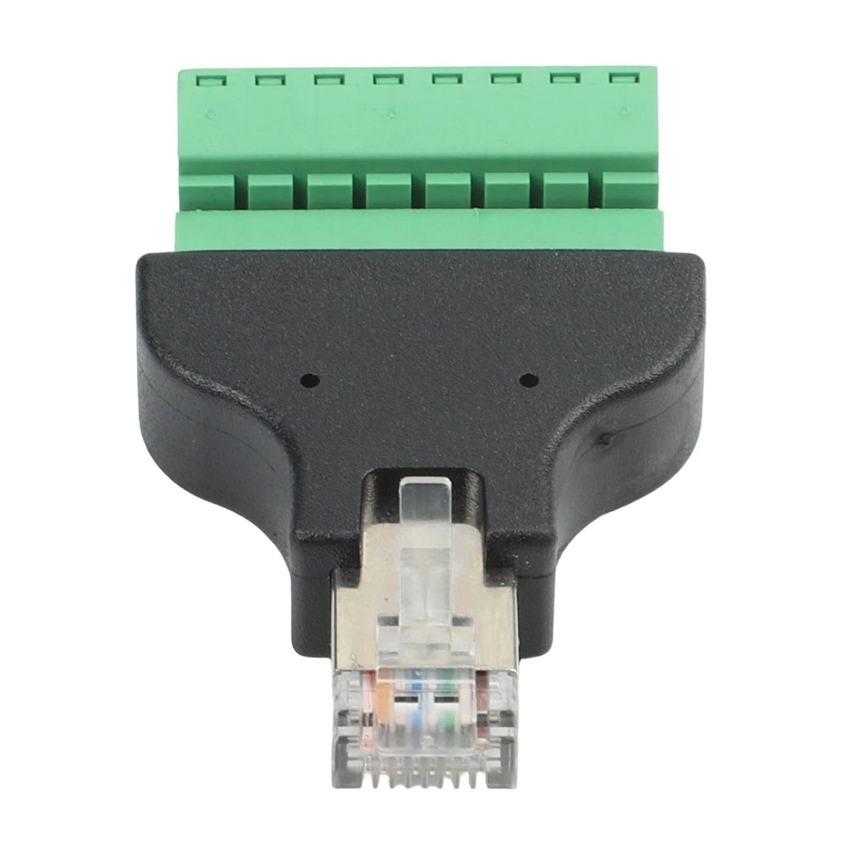 Green Screw Male Adapter for RJ45 to 8 Pin Terminal Block