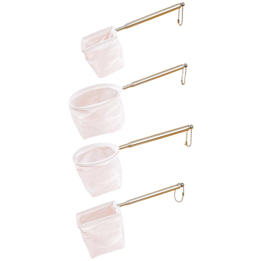 4X Aquarium Shrimp Net Set - Stainless Steel & Soft Mesh