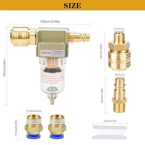 1/4 Inch Thread Compressed Air Filter Separator with Mounting Bracket Kit