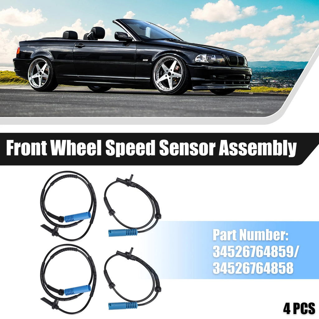 4pcs ABS Wheel Speed Sensor Front Rear Left Right for BMW 325xi (2001–2005)