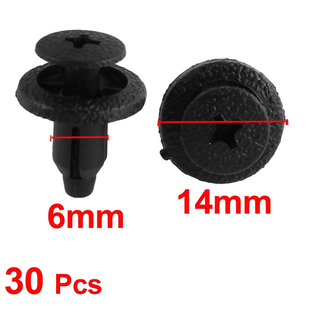 6mm Hole Trim Panel Plastic Rivets Push in Retainers Clips for Toyota (30)