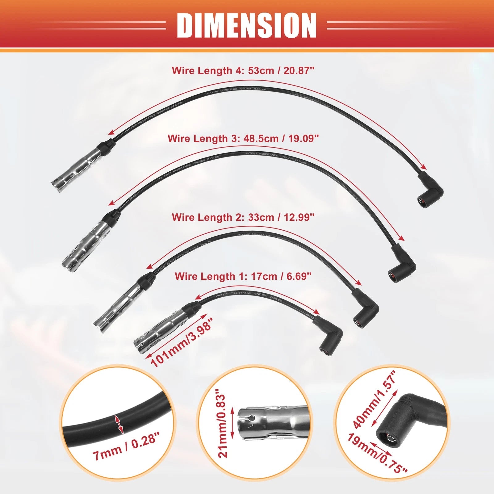 Ignition Coil Spark Plug Wire Set for Volkswagen Beetle (1998–2011)
