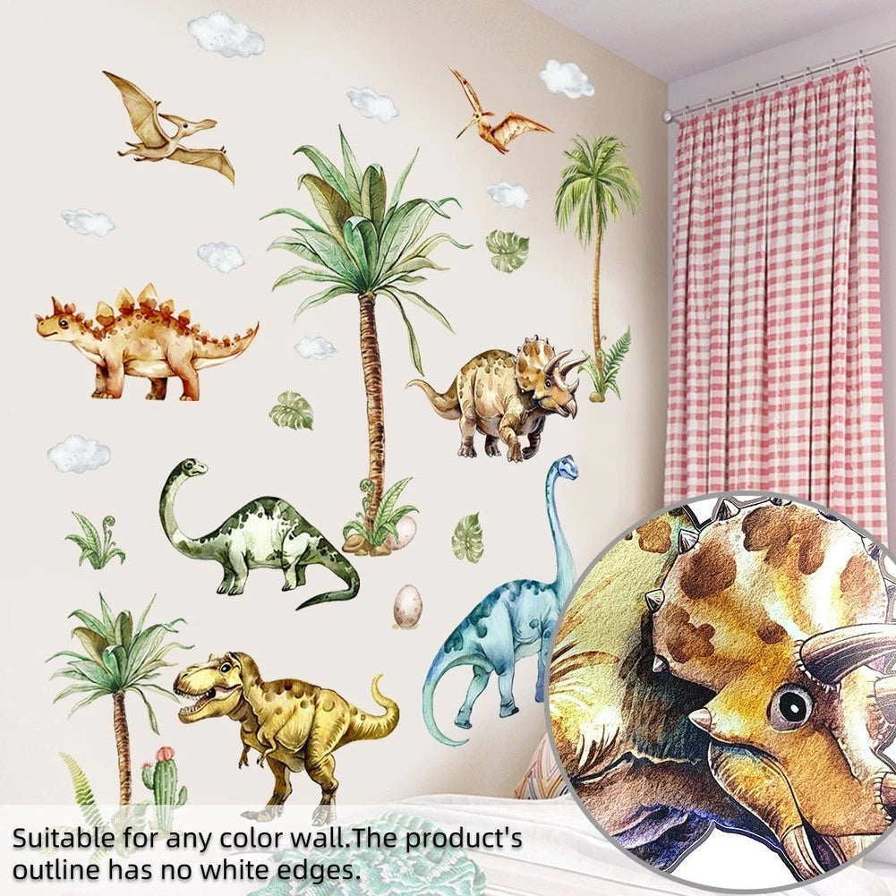 Removable Dinosaur and Cloud Wall Decals for Bedroom (No Year Range)