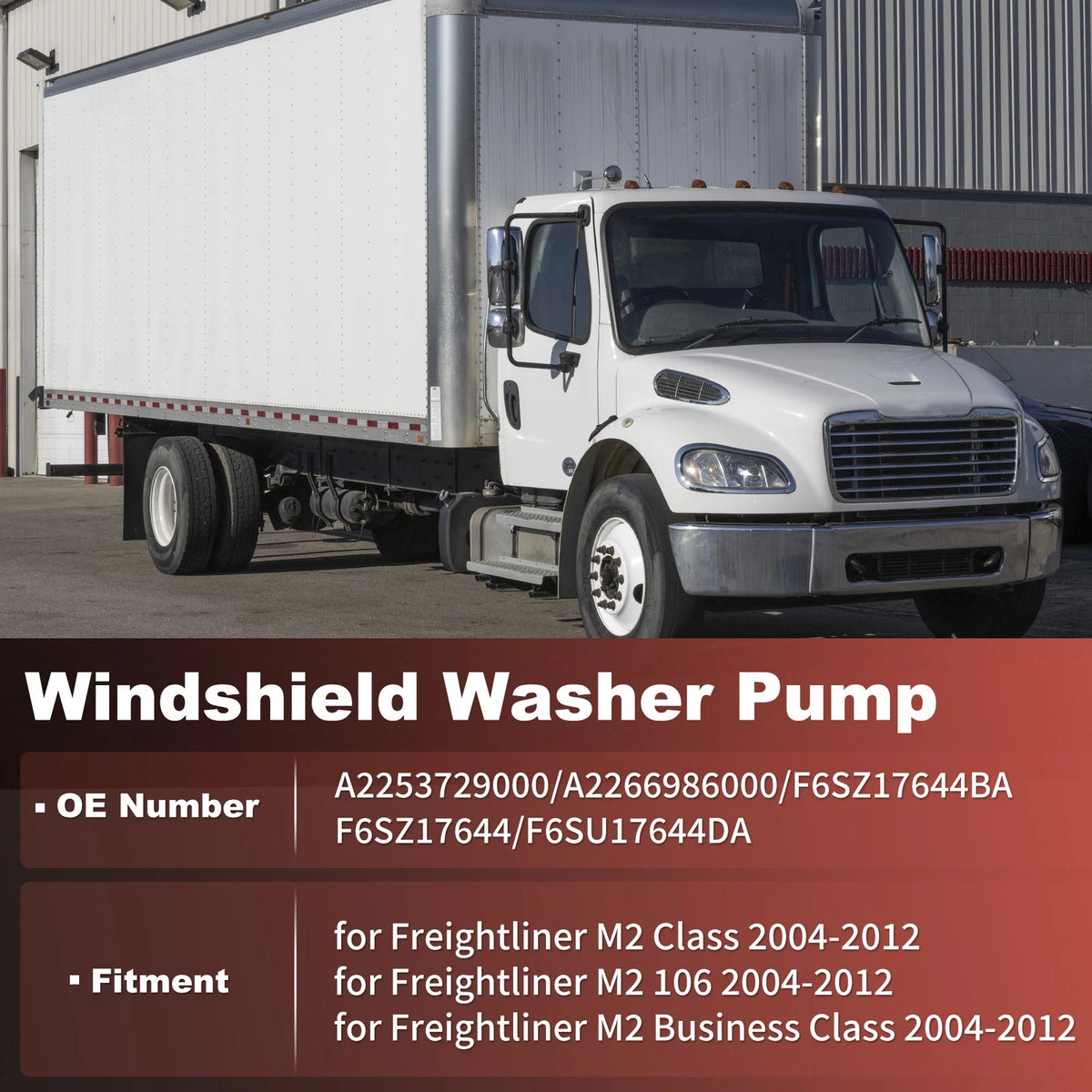 A2253729000 Windshield Washer Fluid Pump for Freightliner M2 (2003–2023)