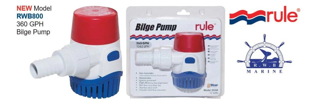 Rule Bilge Pump 360 GPH for Boating (Model 24DA)
