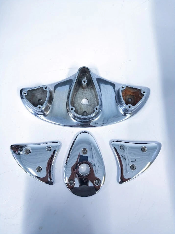 Chrome Bronze Bow Cleat Chock for Bertram 38 (No Screws)