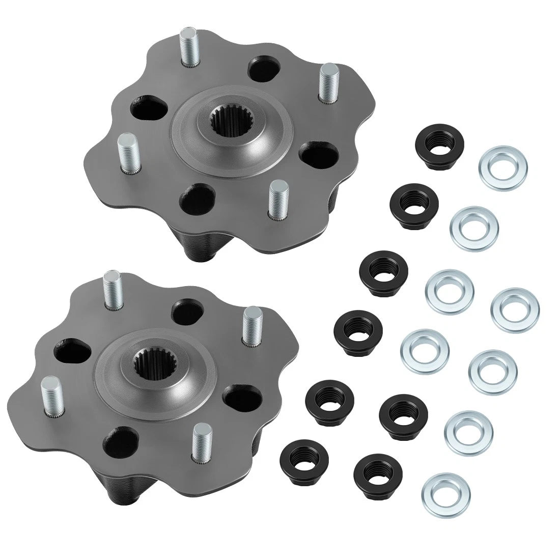 2X Front Wheel Hubs Kit w/Nuts for Suzuki Vinson 500 4x4 (2002–2003)