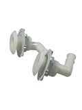2X 100 Degree Plastic Thru Hull for Hose Barb 3/4in (White)