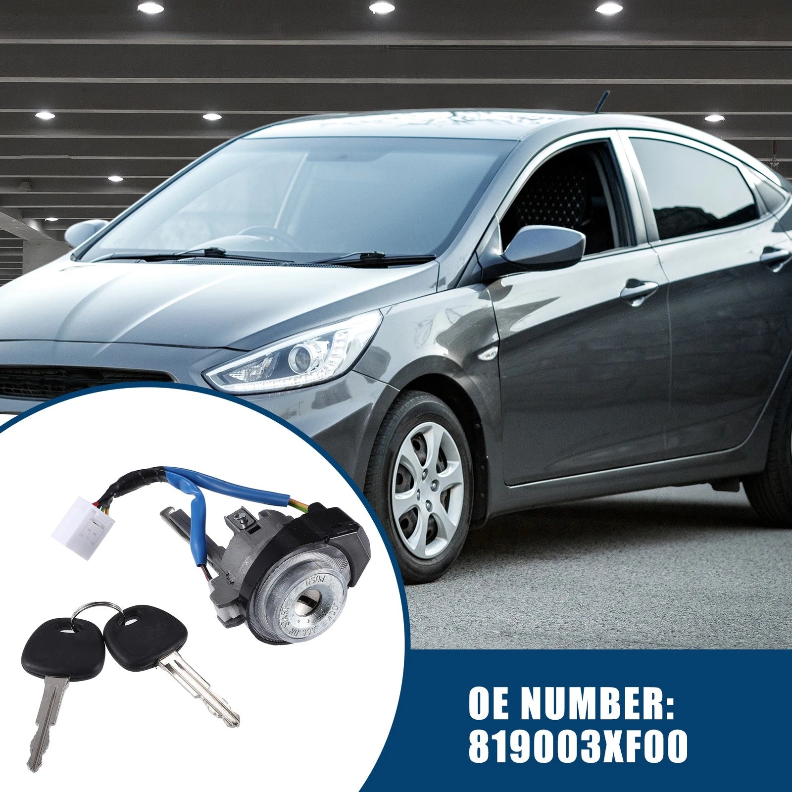 Ignition Switch Lock Cylinder Replacement with 2 Keys for Hyundai Elantra (2011–2016)