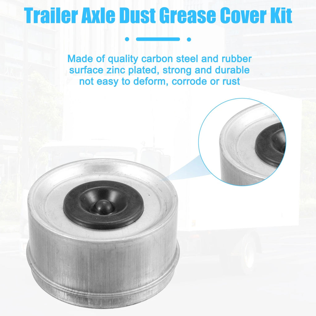 2PCS Trailer Axle Dust Cap Rubber Grease Plug Set for Camper RV (2005–2018)