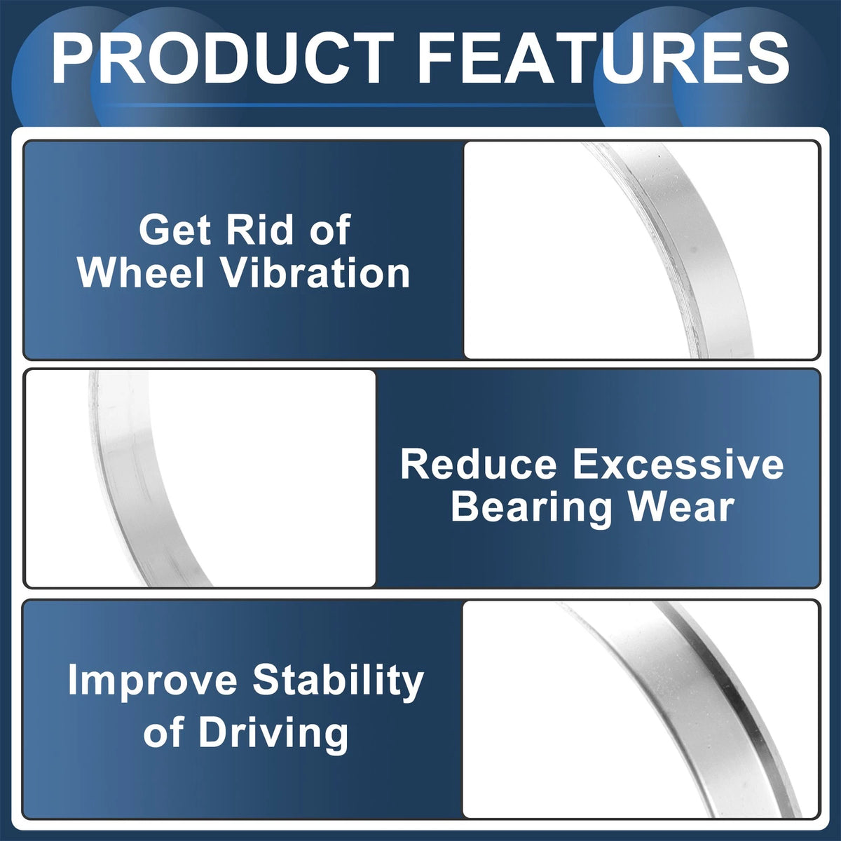 Set of 4 Wheel Hub Centric Rings OD 68.1mm ID 66.1mm for