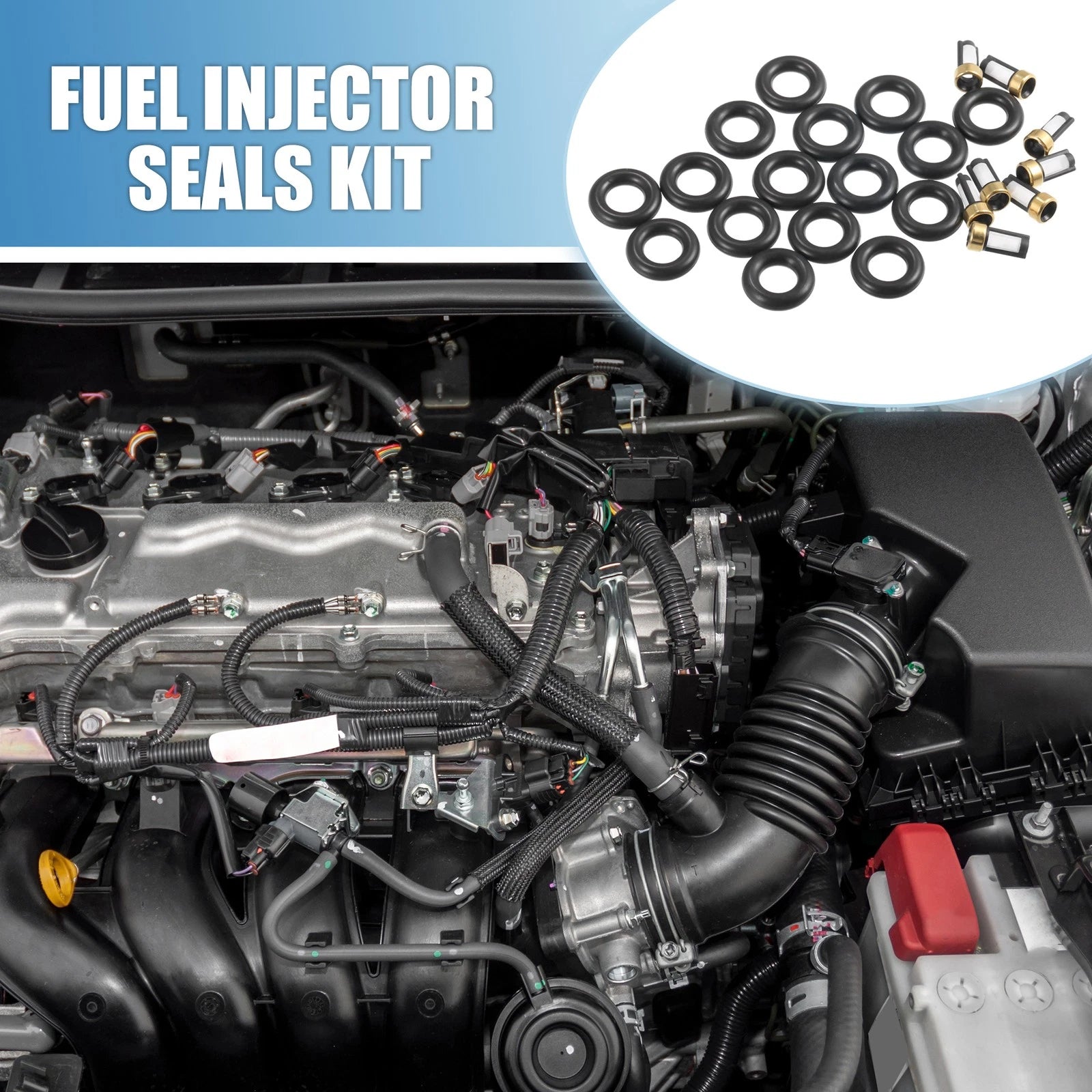 Fuel Injector O Ring Seals Kit with Micro Filters for Dodge Ram 1500 (2011–2024)