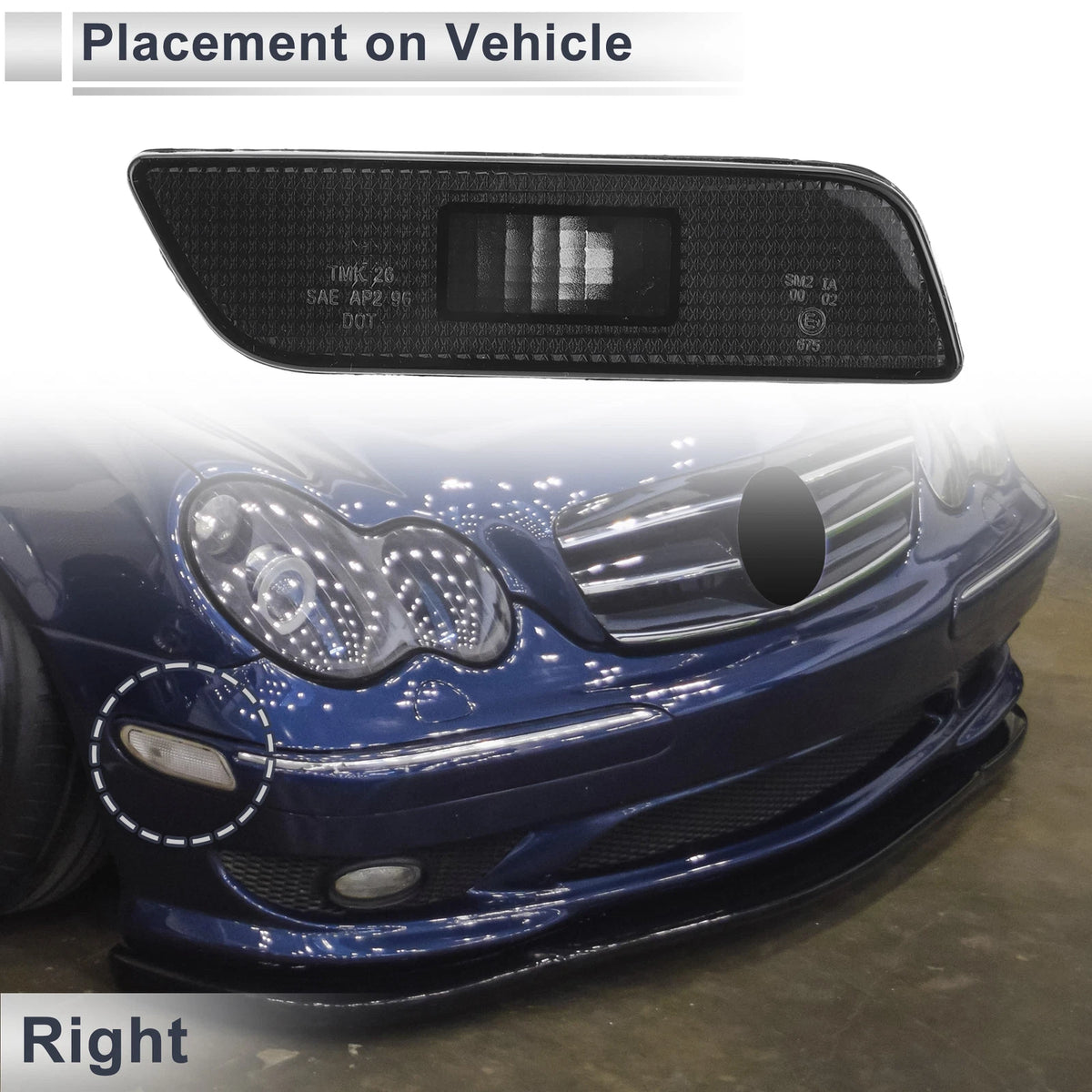 1 Pc Right Front Bumper Side Marker Light Cover for Volvo S80 (2002–2006)