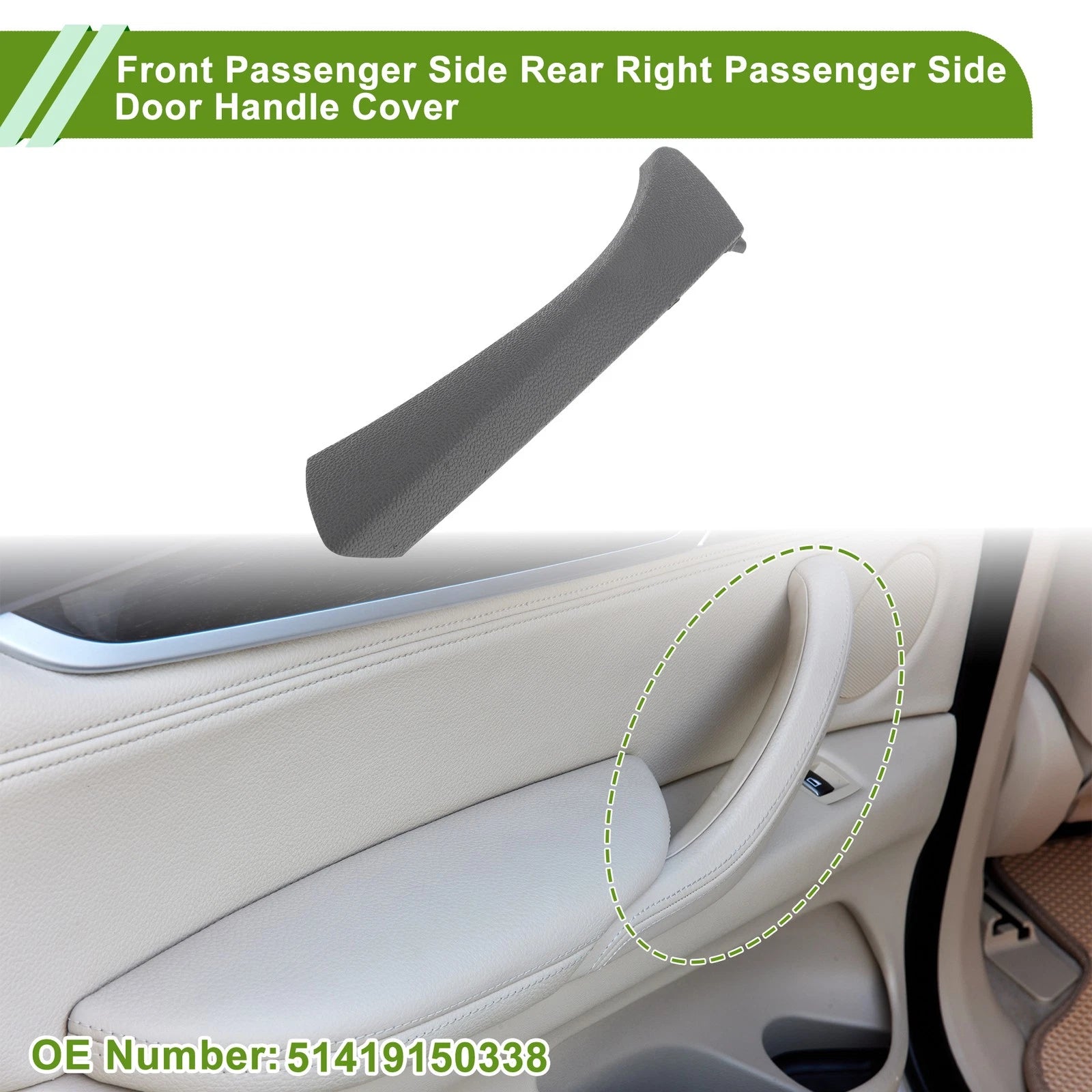 Door Panel Handle Pull Trim Cover Replacement for BMW 325i E90 Sedan (2006–2006)