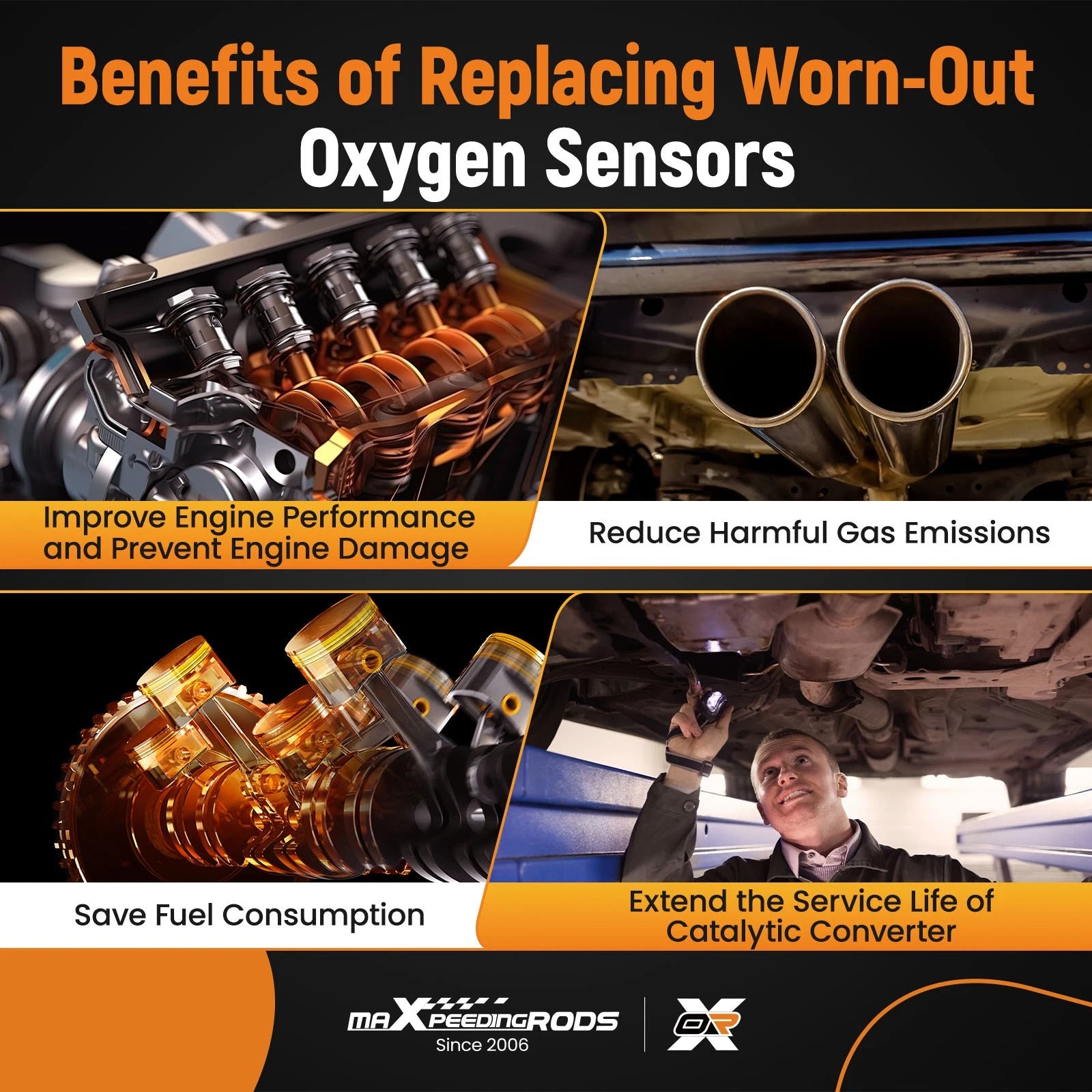 2X Oxygen O2 Sensor for Dodge Ram 1500 3.9L 5.2L 5.9L (1996–2000)