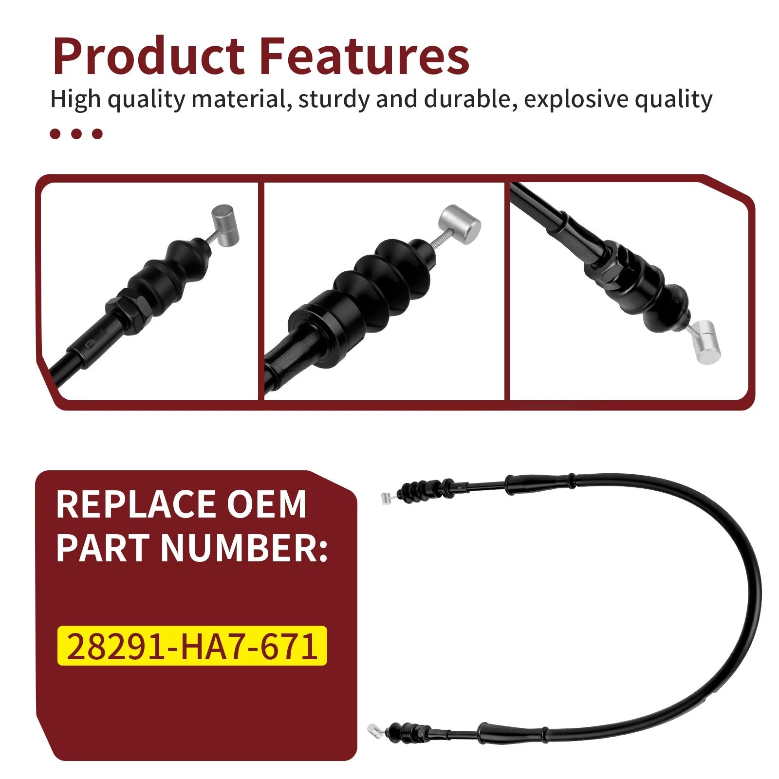 Decompression Cable for Honda ATC350X FourTrax 350 TRX350 TRX350D (1985–1986) 28291-HA7-671