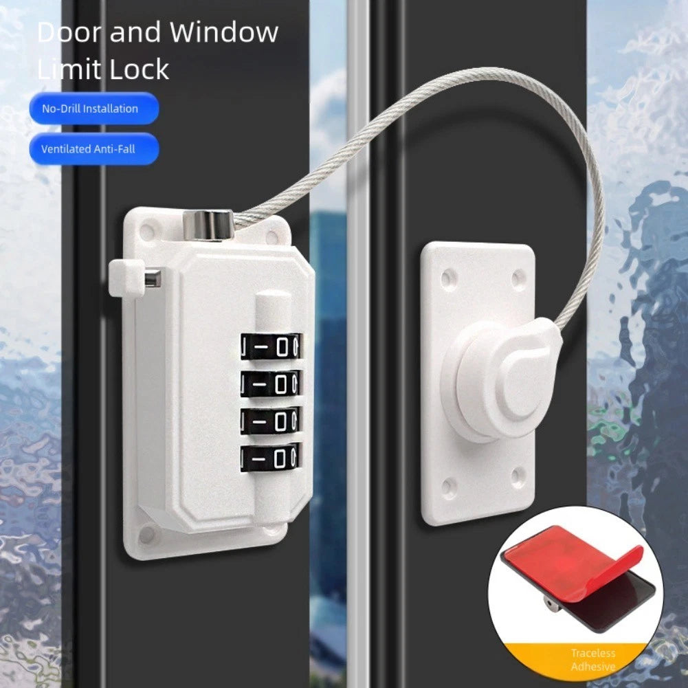 Lock Window Fixed Limiter for Cabinets and Refrigerators (4 Digit Password)
