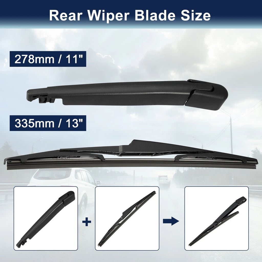 Rear Windshield Wiper Blade Arm Set for Hyundai Santa Fe DM (2019–2024)