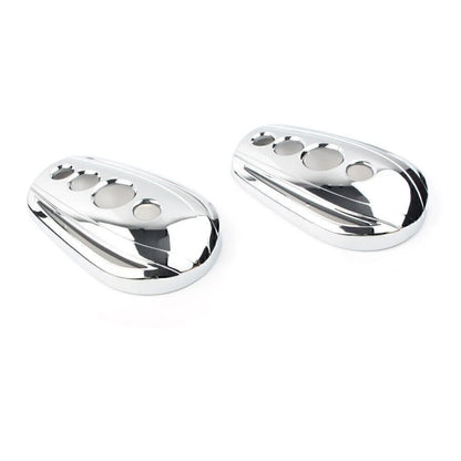 1 Pair Chrome Oval Rear View Mirrors Cover Cap for Harley Dyna Softail Sportster