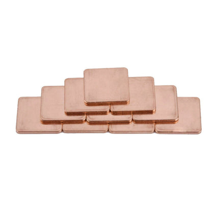 10 Pieces Copper Heat Sink Pads for Laptop CPU 15x15x1mm