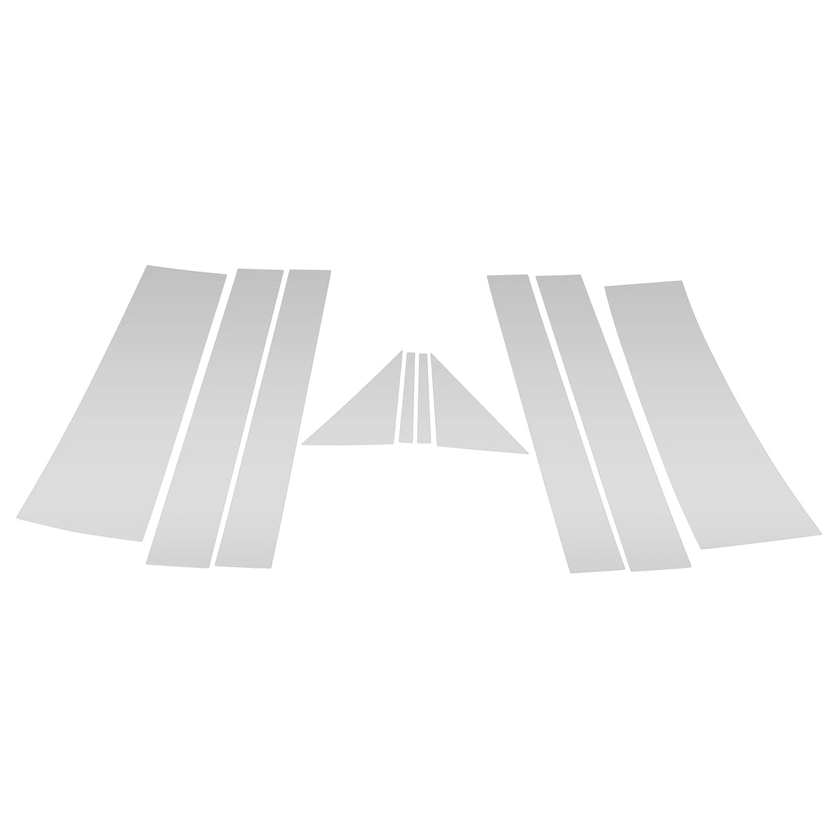 10X Door Pillar Window Trim for Chrysler Town & Country (2008–2016) Silver Tone