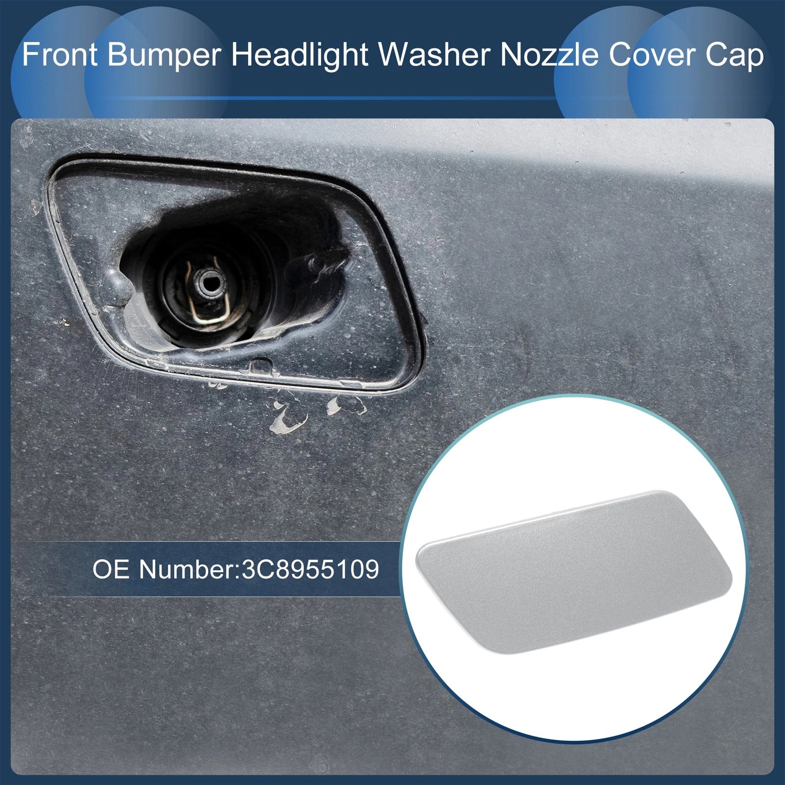 Front Left Washer Nozzle Cover Cap for Volkswagen Passat CC (2008–2012)