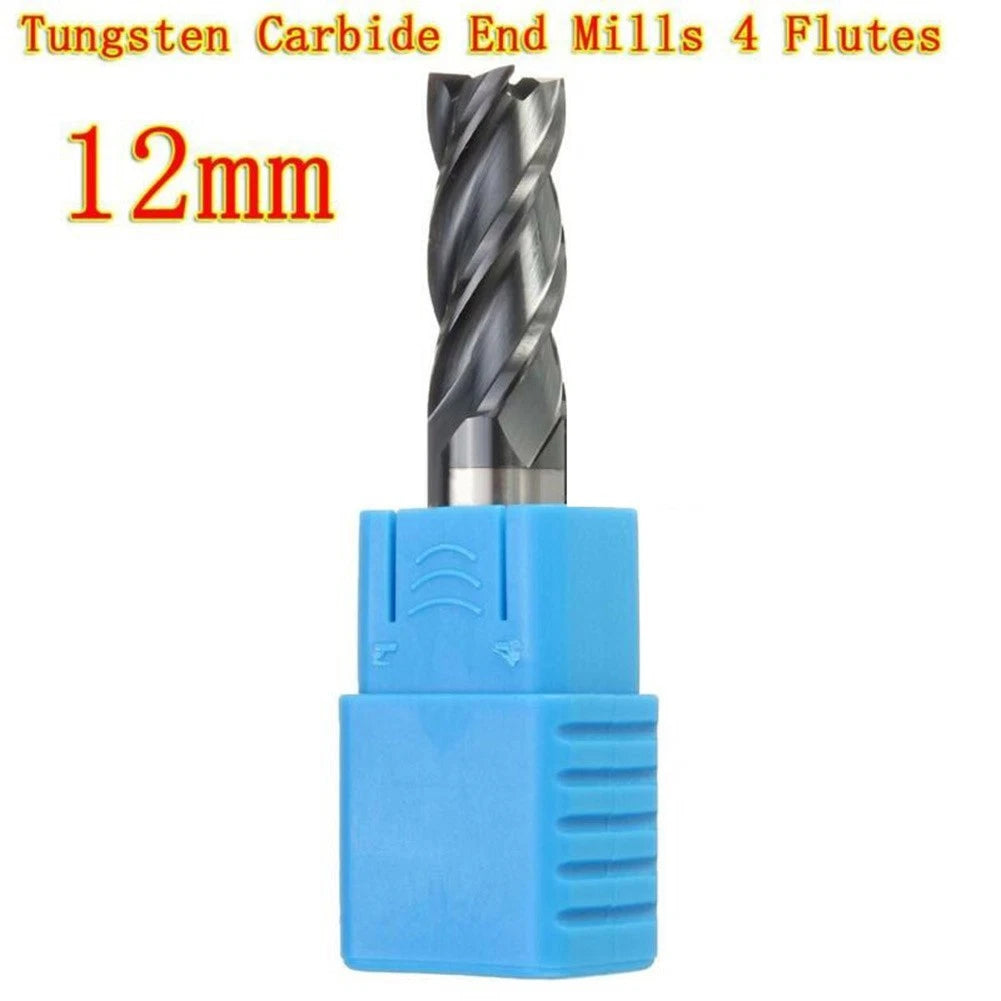 12MM Flat Bottom End Mill for (HRC50, 4 Flute, 75MM Length)