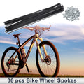 Bicycle Spokes Nipple Set 265mm Length Steel Black Universal (45) (1-Set)