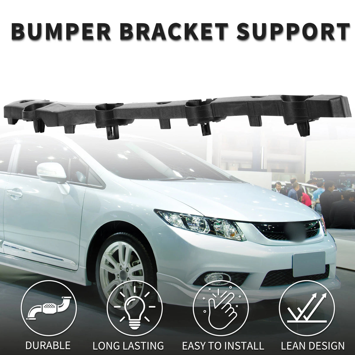Left Rear Bumper Retainer Bracket for Nissan Versa (2020–2022) ABS Black