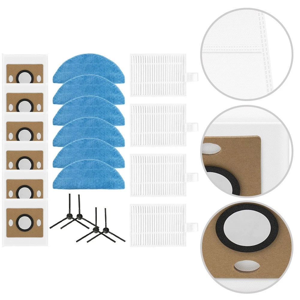 Microfiber Mop Cloths & Nylon Side Brushes for Robot Vacuum