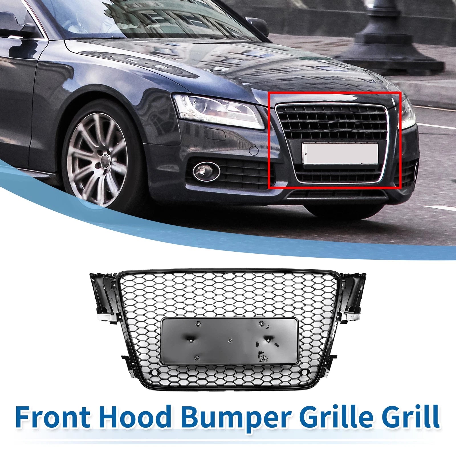 Front Hood Bumper Grille Grill Replacement for Audi A5 (2009–2012)