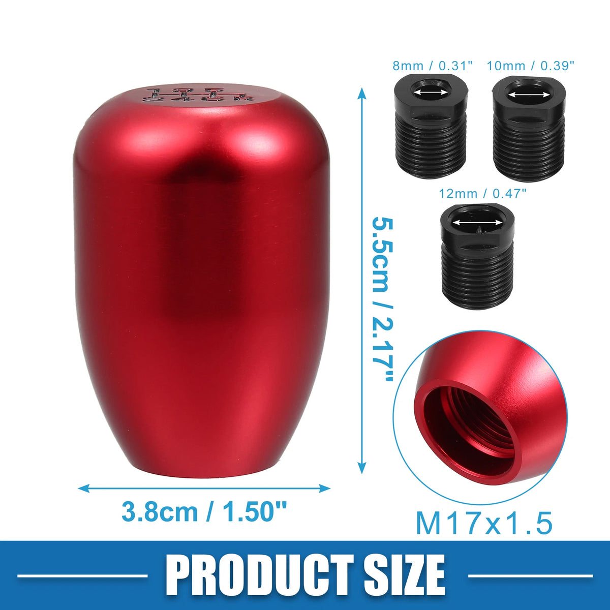 6 Speed Gear Shift Knob Stick Shifter Handle for Universal Fit Car Red