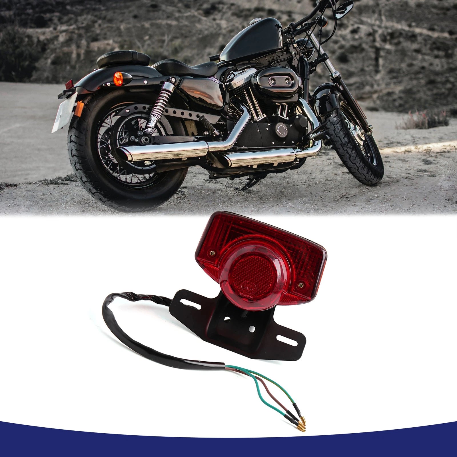 30W Integrated Brake Tail Turn Signal Rear Light for Universal Motorcycle (—)