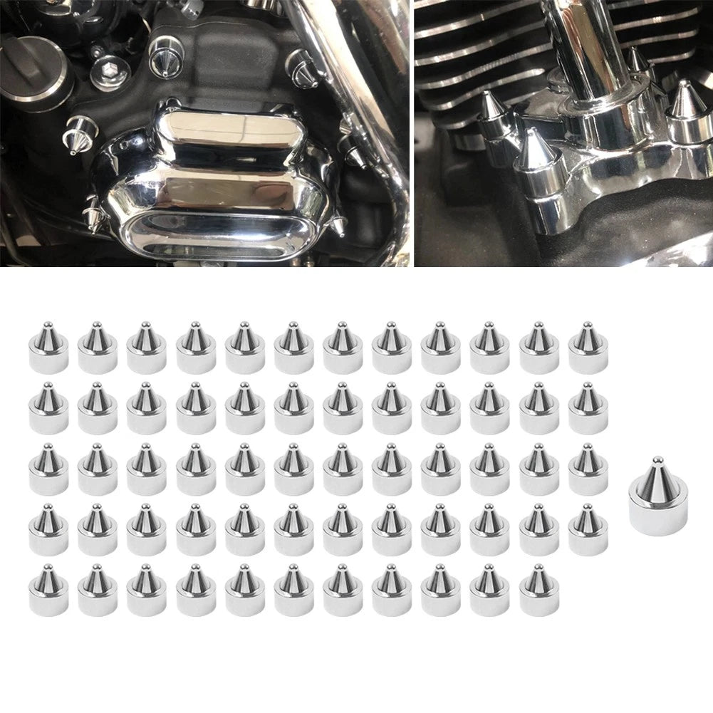 60x Engine Bolt Caps Chrome Kit for Harley Heritage Softail (2018–2023)