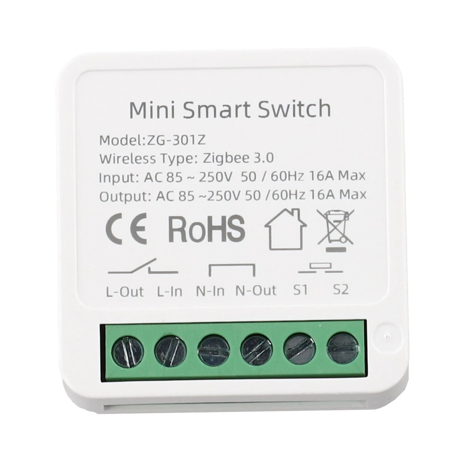 Zigbee 3.0 16A Smart Switch for MiNi (2-Way Breaker Relay)