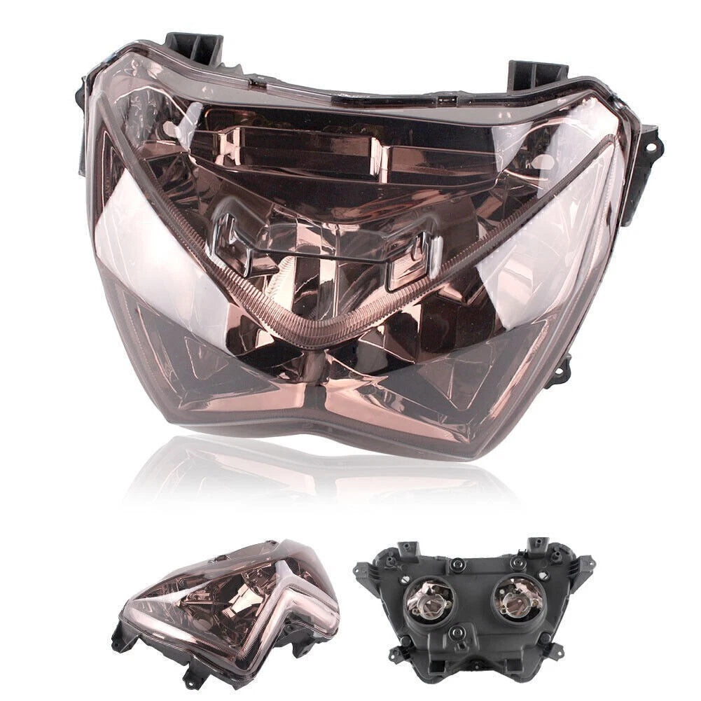 Front Headlight Headlamp Smoke Lens Assembly for Kawasaki Z800 Z250 (2013–2014)
