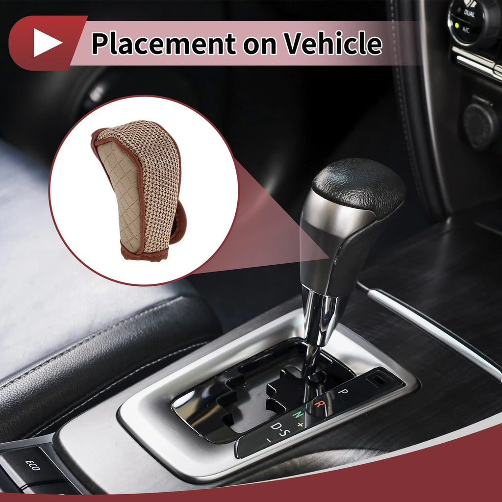 Gear Shift Knob Cover for Car SUV Hook and Loop Style Polyester PU