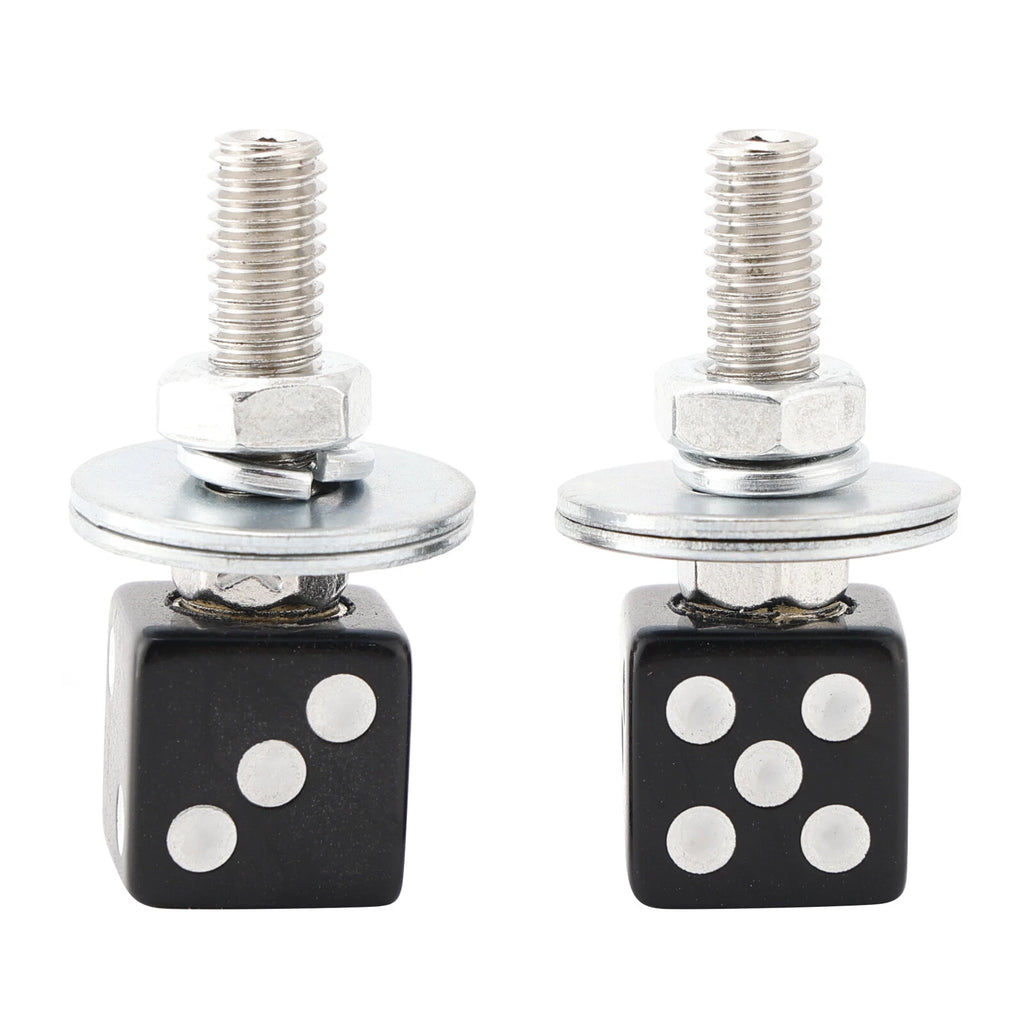 2X License Plate Bolt Screws for Motorcycle Chopper Bobber (Custom, Black)