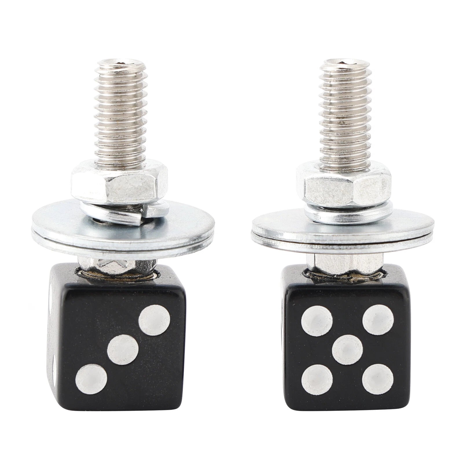 2X License Plate Bolt Screws for Motorcycle Chopper Bobber (Custom, Black)