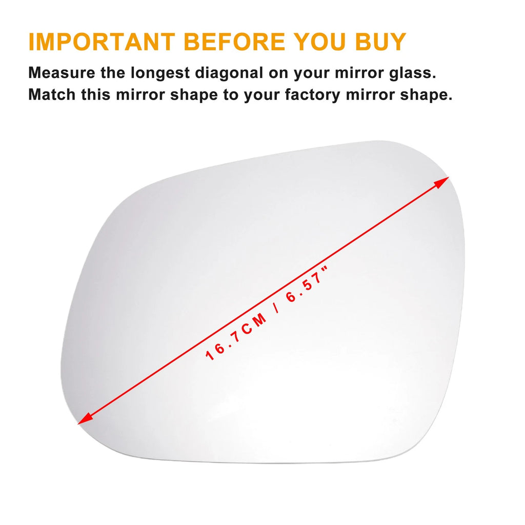 Left White Heated Mirror Glass for SEAT Altea (2007–2018)