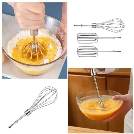 3 Piece Stainless Steel Egg Beater Mixing Tool