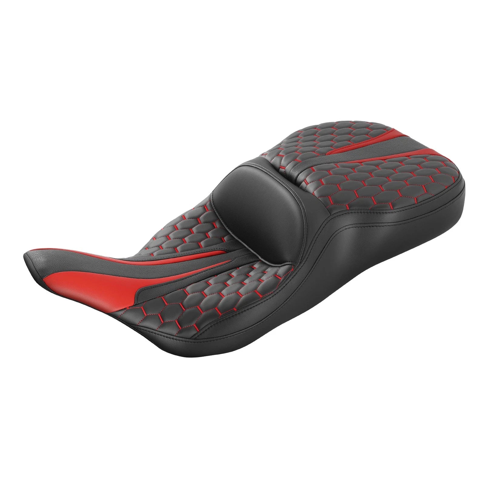 Two-Up Seat for Harley Electra Glide (1997–2007) - Black Red