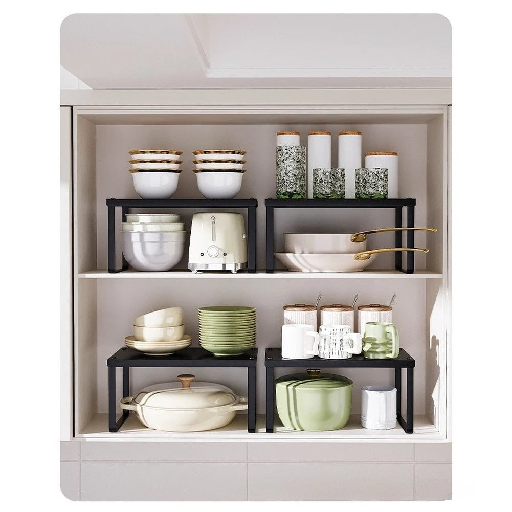 Iron Wall Mounted Kitchen Shelf for Pots Dishes Spices Storage (32x20x16cm)