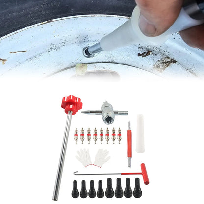 22pcs Quick Change Tire Valve Tool Kit for Various Vehicles (TR413, TR414)