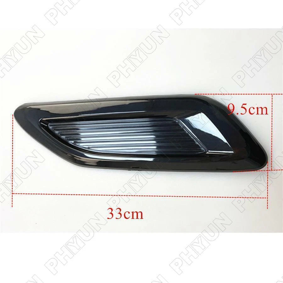 3Pcs Universal Hood Scoop Air Vent Covers Gloss Black ABS