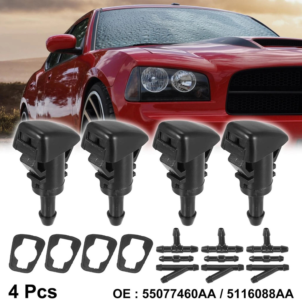 4 Pcs Windshield Washer Nozzle Jet Replacement Front for Dodge Neon (2000–2010)