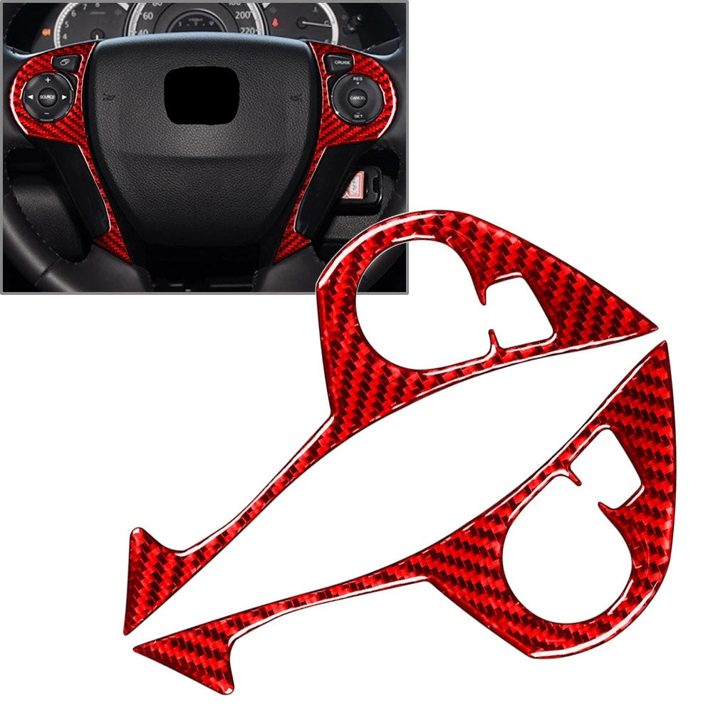 2pcs Carbon Fiber Steering Wheel Button Cover for Honda Accord (2013–2017)