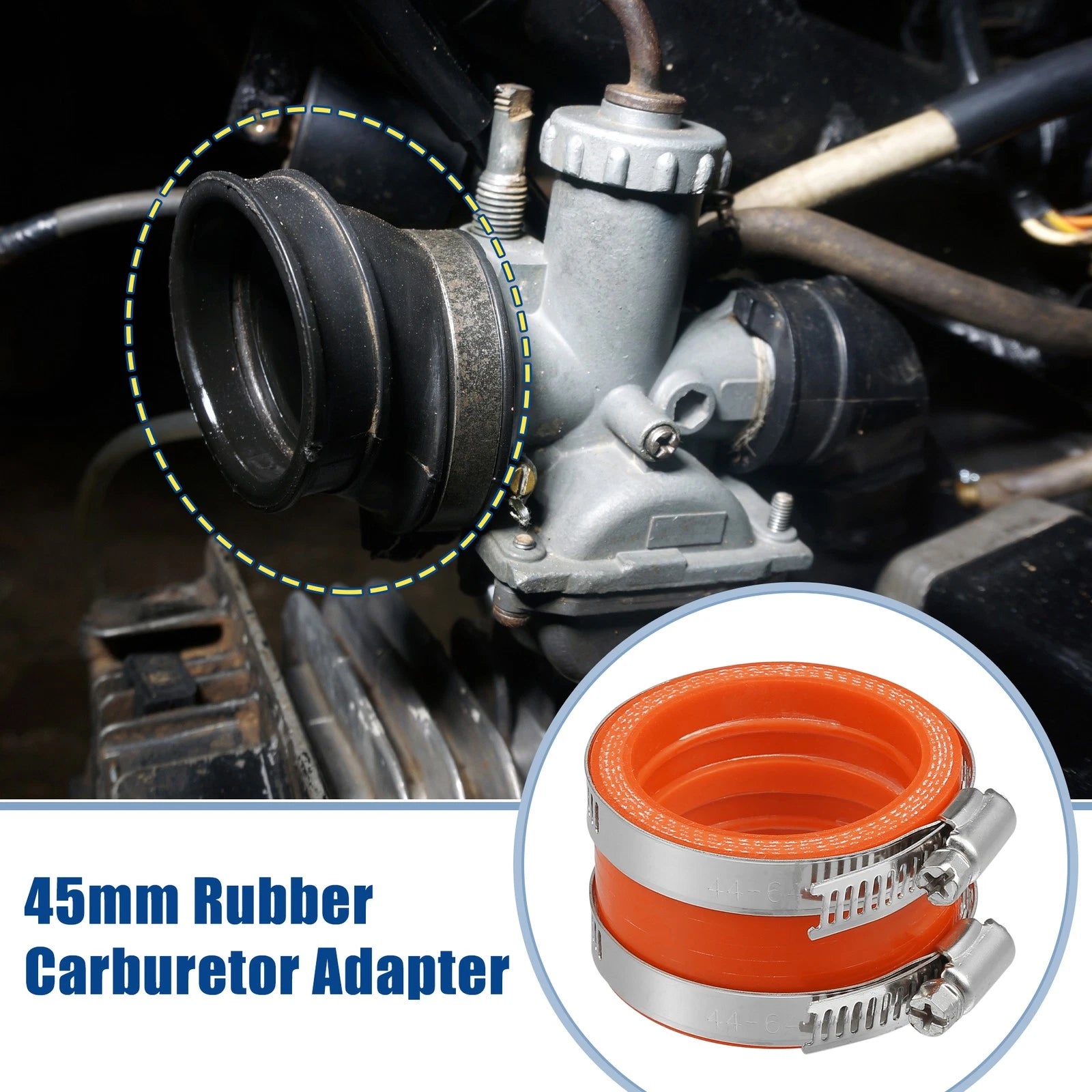 Carburetor Adapter Inlet Intake Pipe Boot for - 45mm ID
