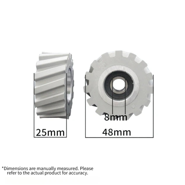 Rubber Pressure Wheel for Edge Banding Machine Feed Systems (48x25x8mm)